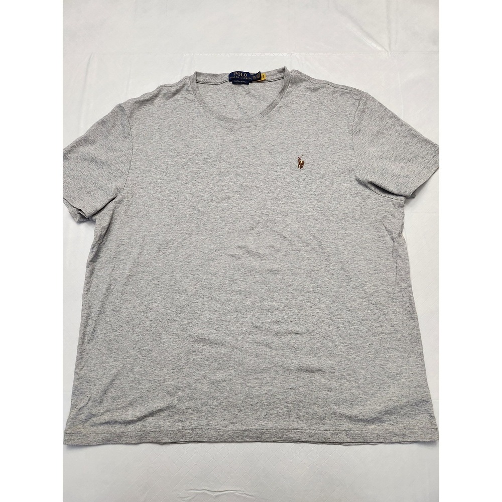 Polo Ralph Lauren Shirt Mens 2XL Gray Custom Slim Fit Flesh Pony Tee Crewneck